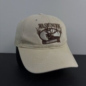 Washington Outdoors Elk Beige Dad Hat Hunting Hiking Cap Strapback Adjustable